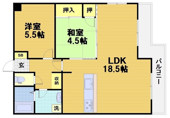 第34長栄ヴィラ大成さがの物件間取画像